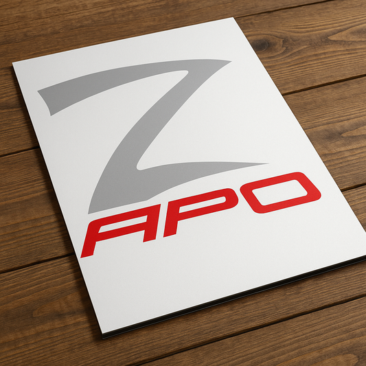 White aluminum composite panel, printed on both sides