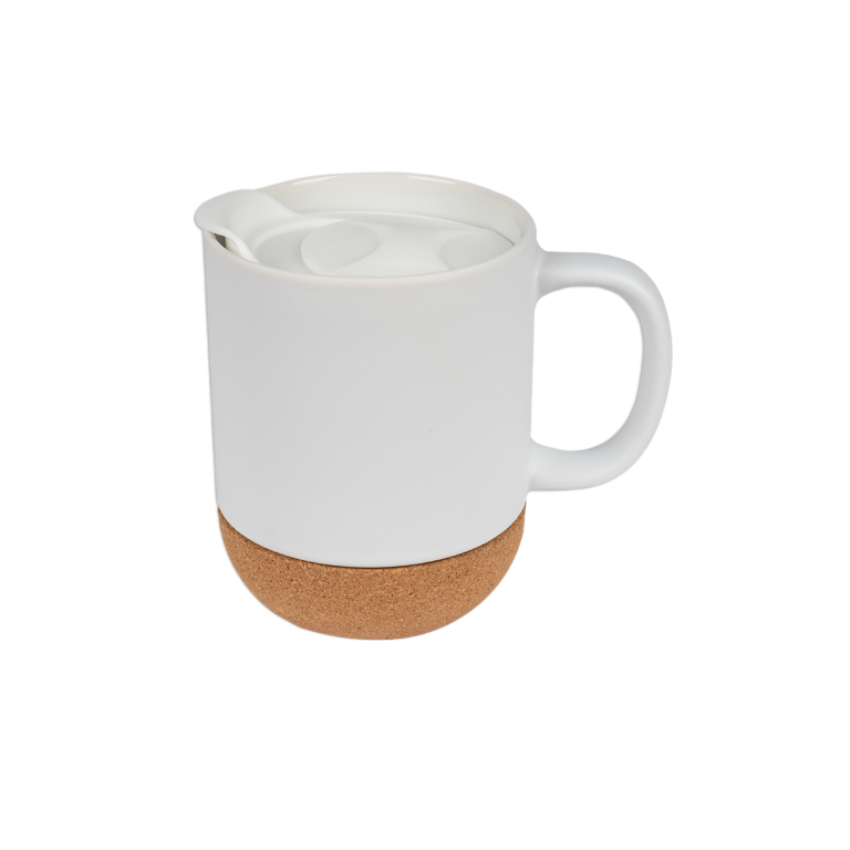 Ceramic mug with removable cork base