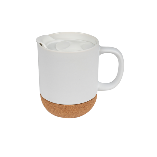 Ceramic mug with removable cork base