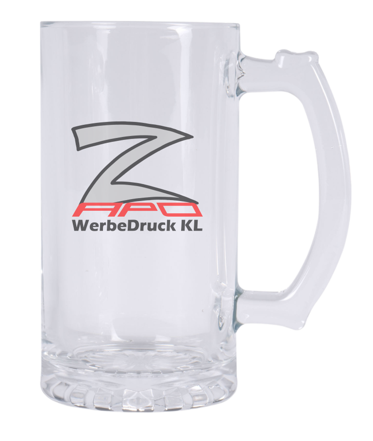 Glass beer mug 16oz, clear