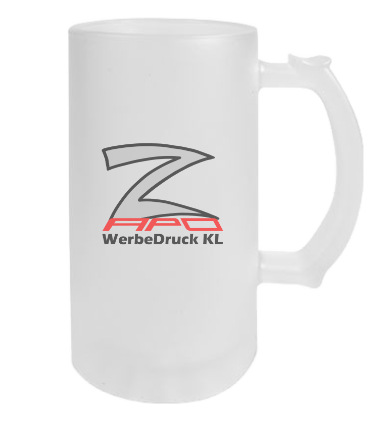 Glass beer mug 16oz, satin-finished