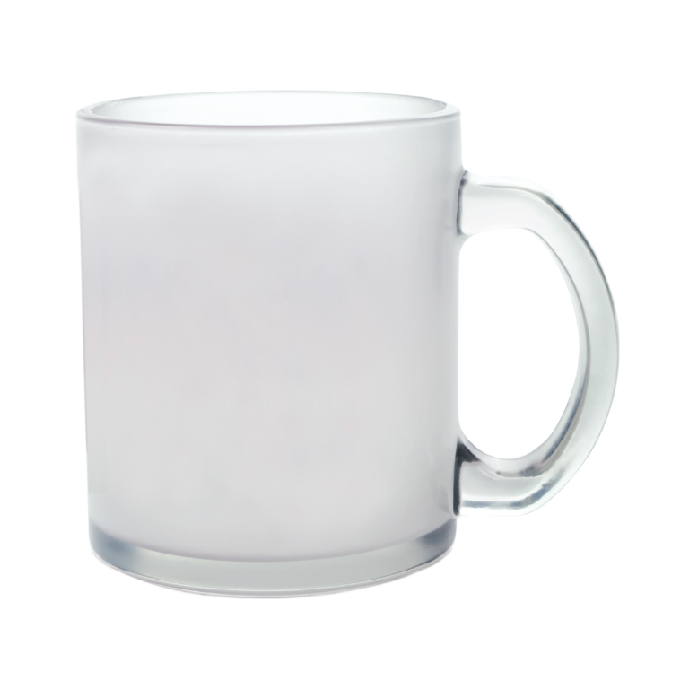 satin-finished glass cup