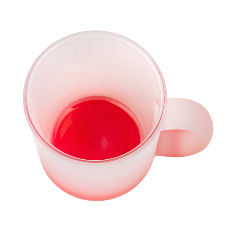 Glass cup with color gradient