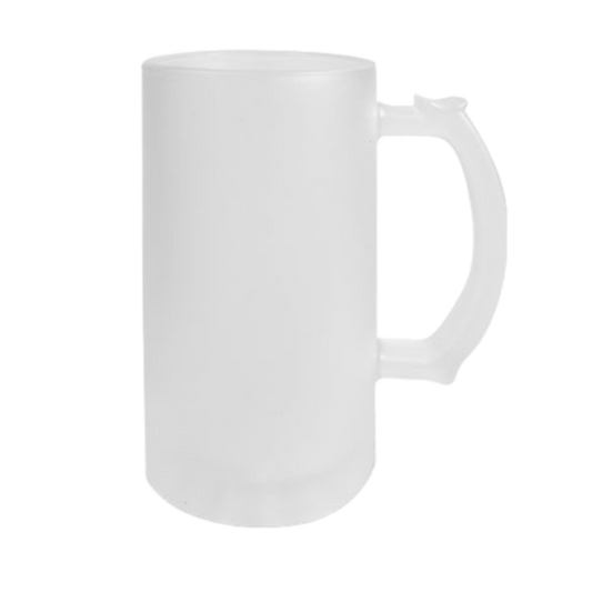 Glass beer mug 16oz, satin-finished