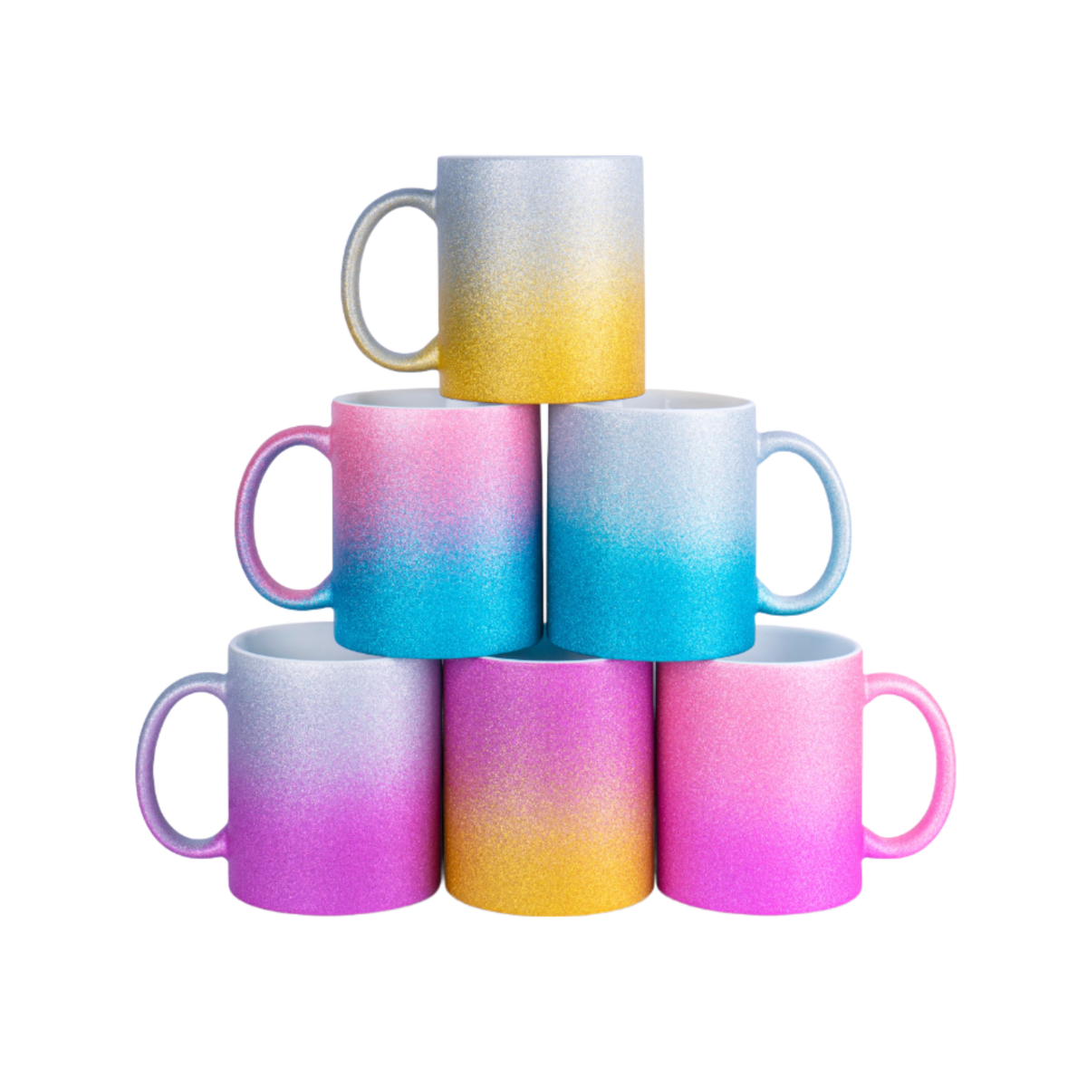 Glitter mug with color gradient