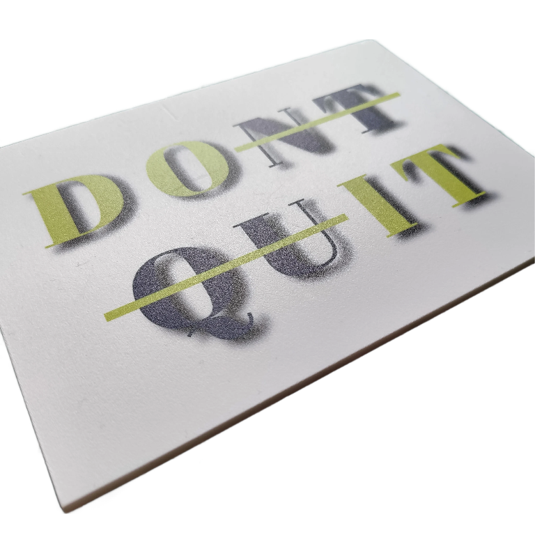 White rigid foam board, printed on both sides