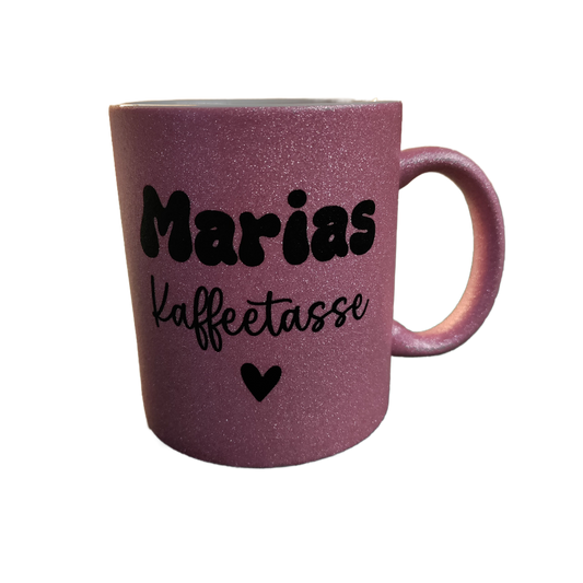 Glitter cup with glitter particles