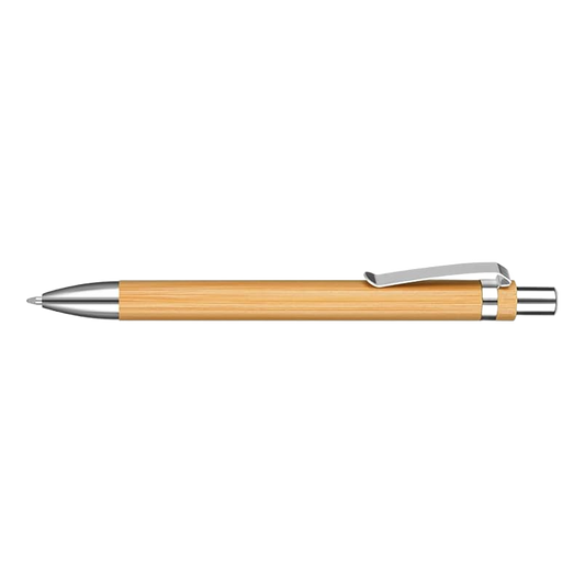 Bamboo ballpoint pen laser engraved on one side