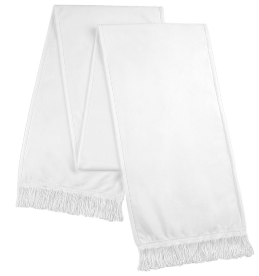 Printable fluffy polyester scarf with fringes 21 x 148 cm