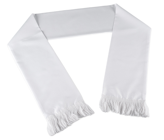 Printable polyester scarf with fringes 14.5 x 138 cm