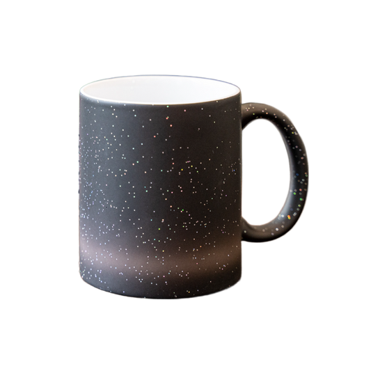 Farbwechseltasse mit Glitzerpartikeln und Magic-Thermo Effekt