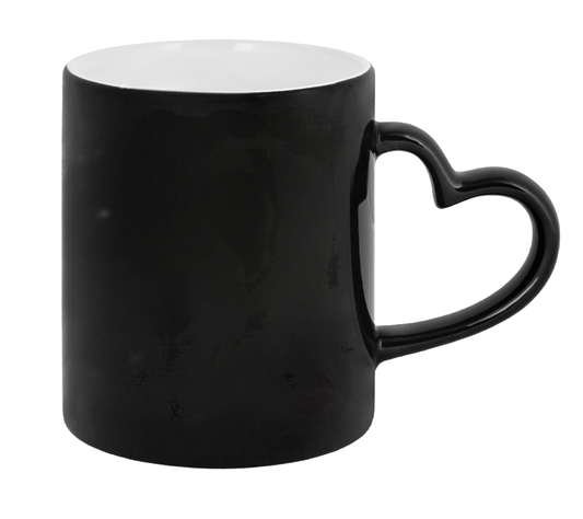 Farbwechseltasse mit Magic-Thermo-Effekt mit Herzhenkel
