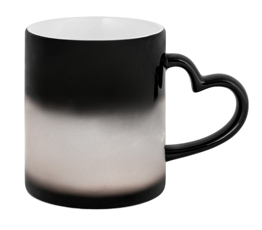Farbwechseltasse mit Magic-Thermo-Effekt mit Herzhenkel