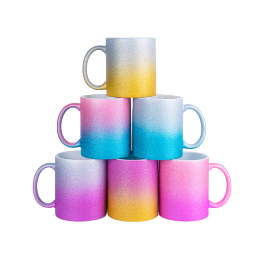 Glitter mug with color gradient