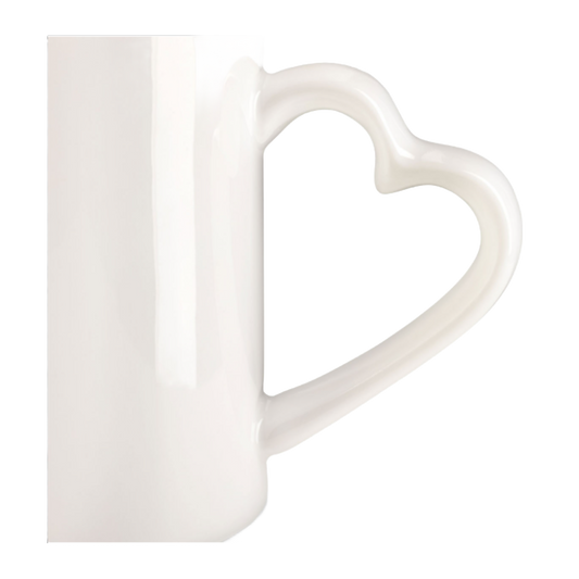 Partnertasse mit herzförmigen Henkel