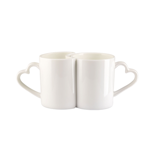 Partnertasse mit herzförmigen Henkel