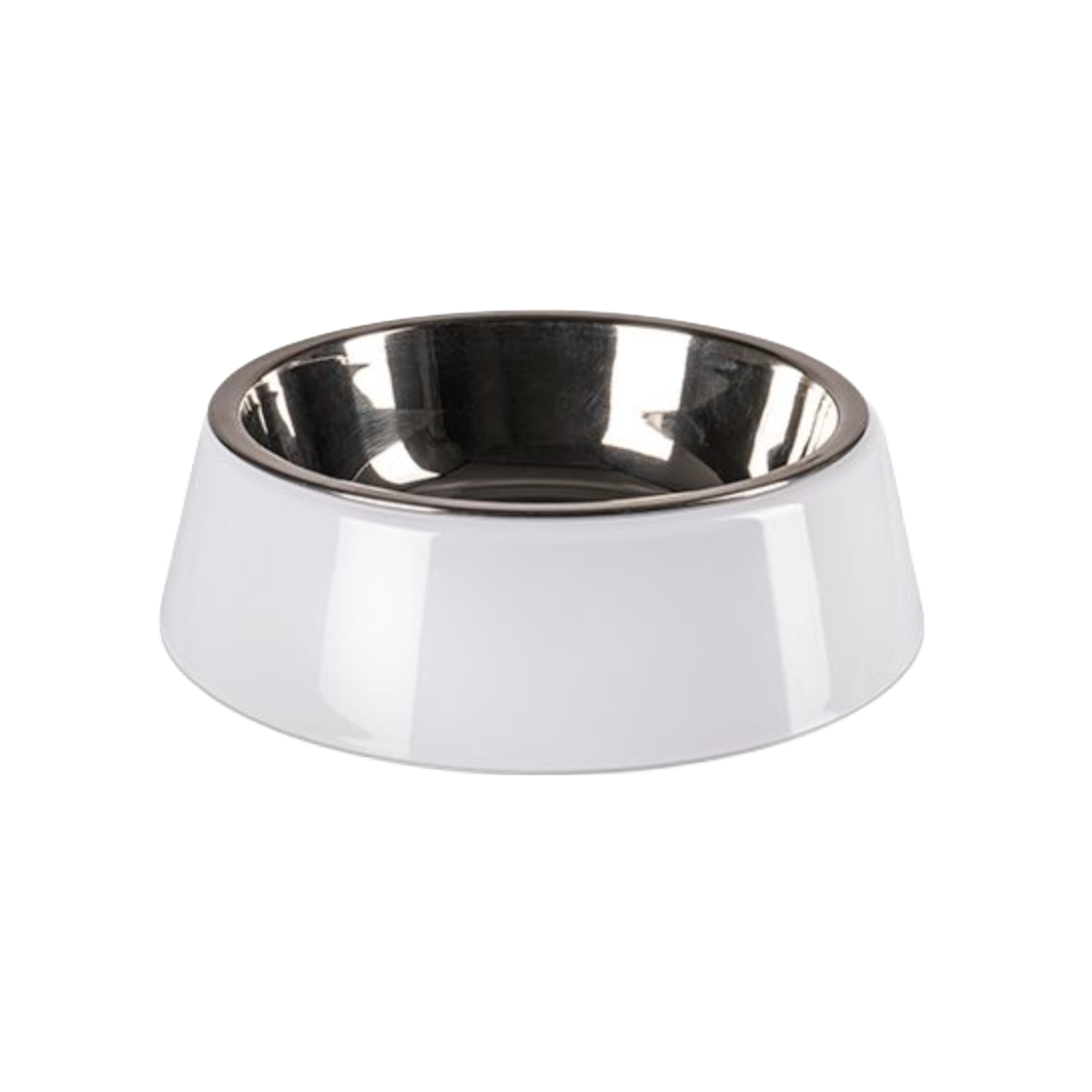 Animal bowl made of polymer plastic with stainless steel insert