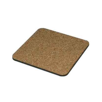 HDF Korkuntersetzer, Größe 95 x 95 x 3 mm, Farbe Weiß-glänzend
