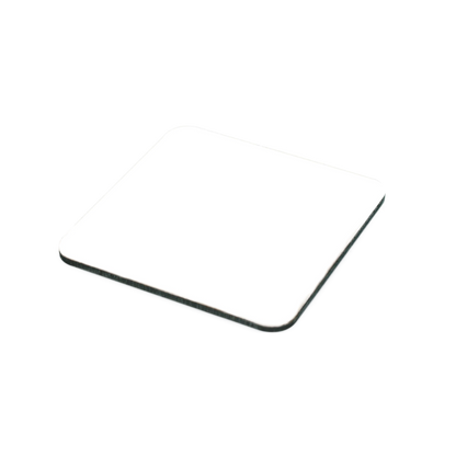 HDF Korkuntersetzer, Größe 95 x 95 x 3 mm, Farbe Weiß-glänzend